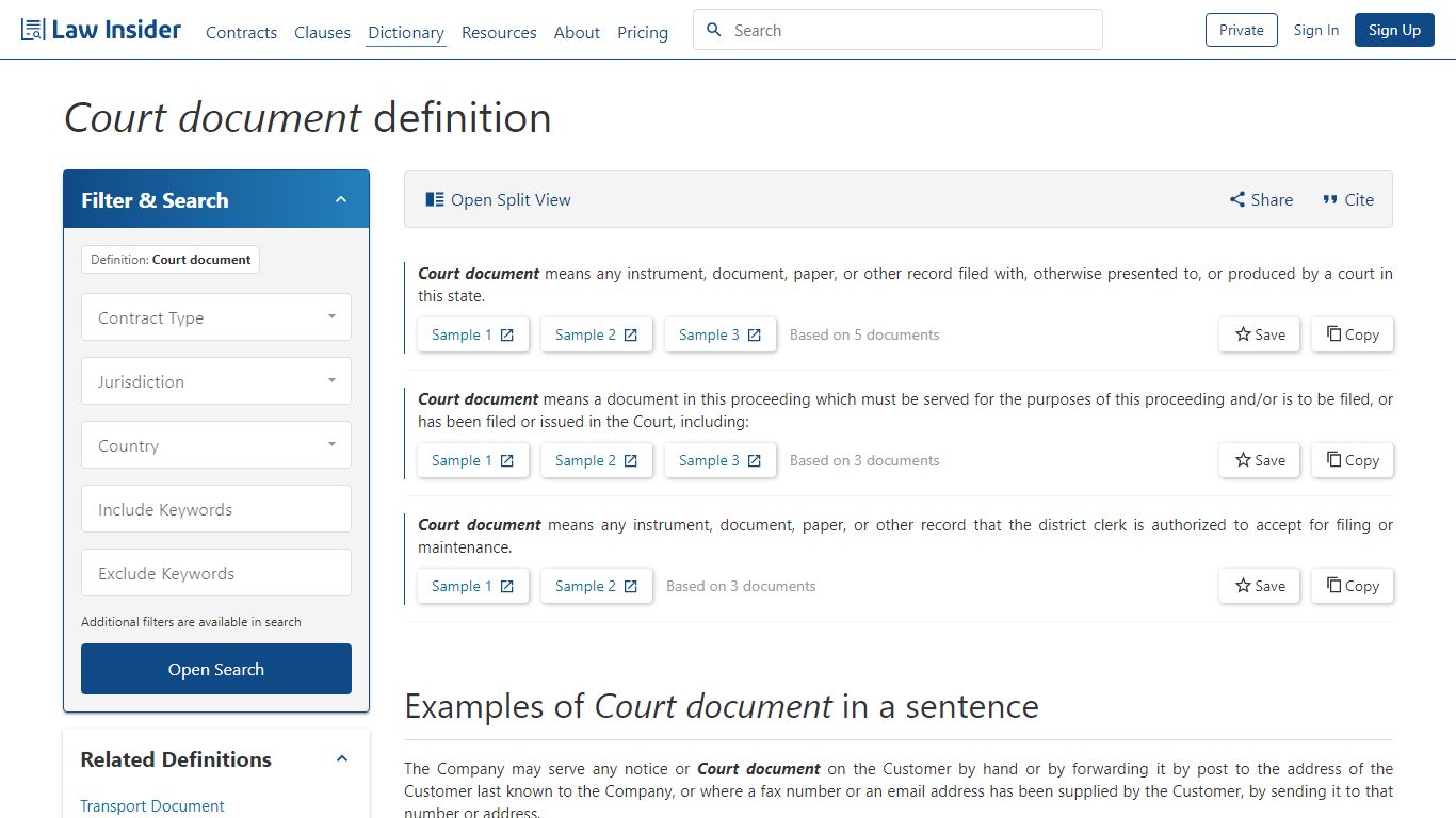 Court document Definition | Law Insider